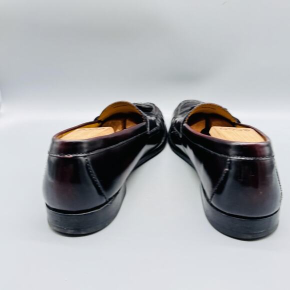 Cole Haan Shoes Mens 11.5 Burgundy Leather Tassel Loafers Dress Moc Toe Slip On - Picture 8 of 13